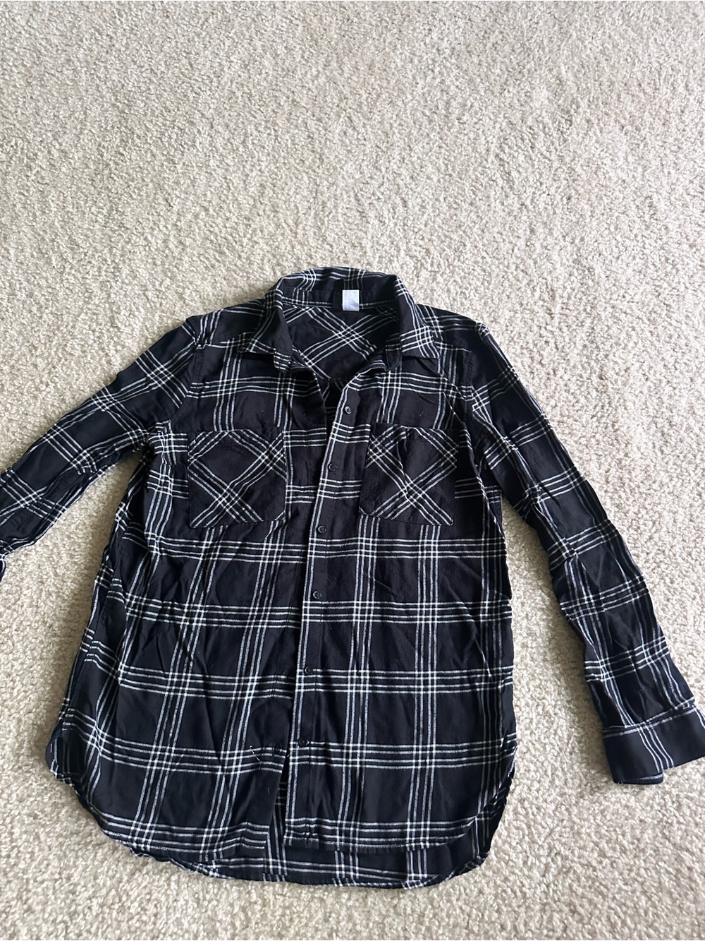 Divided Black and White Plaid Lightweight Shirt Jacket